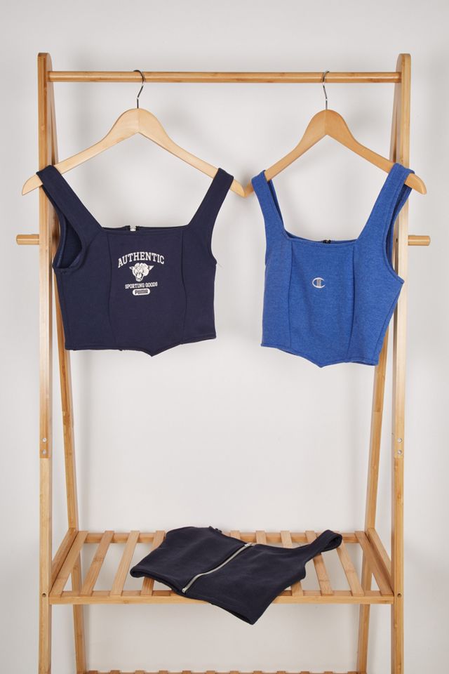 Urban Renewal Remade From Vintage Black & Blue Branded Corset Urban