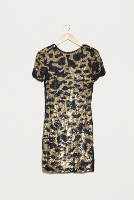 leopard print sequin dress