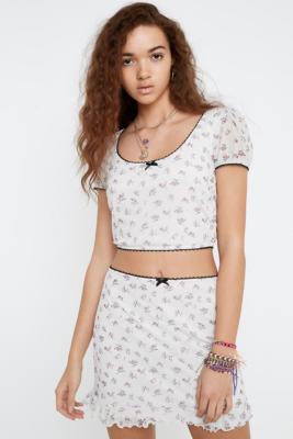 urban outfitters floral mesh top