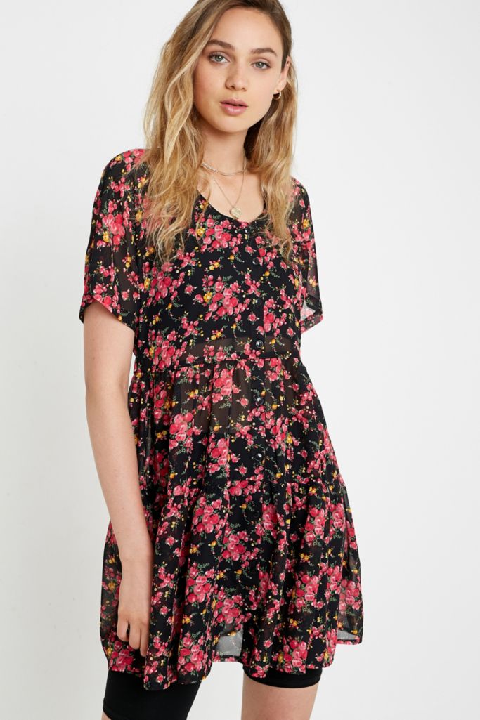 Urban Outfitters Archive Ella Sheer Floral Dress | Urban Outfitters UK