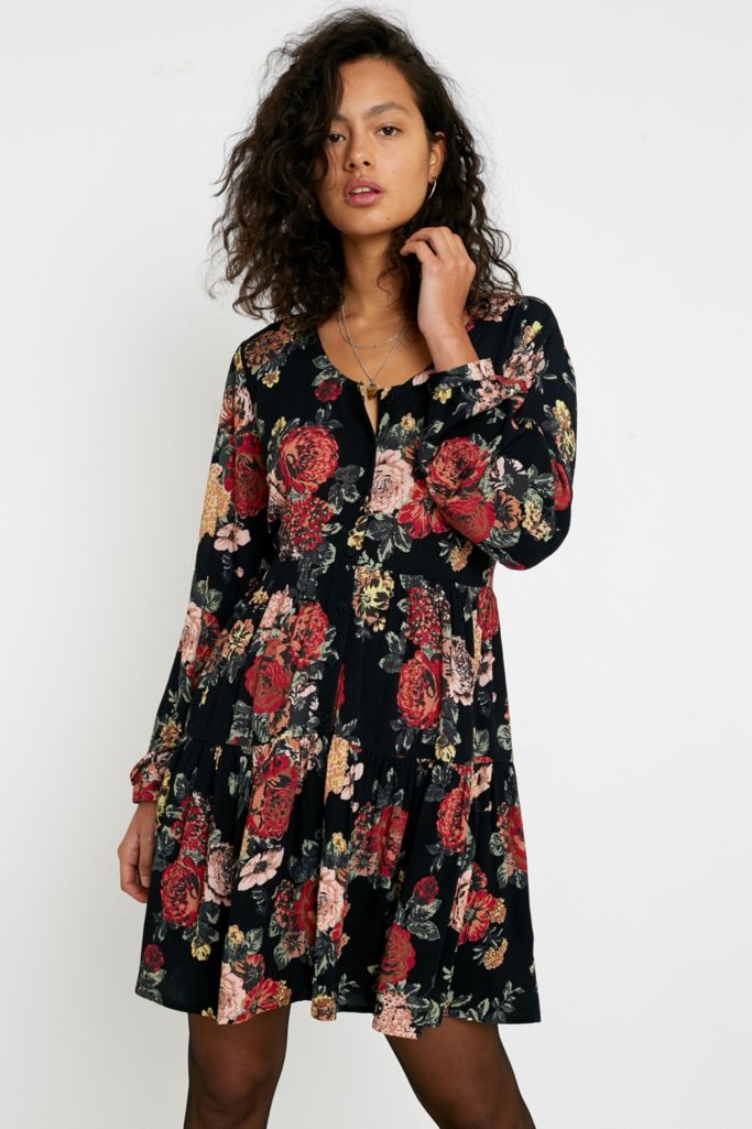 Urban Outfitters Archive Ella Floral Long-Sleeve Dress | Urban ...