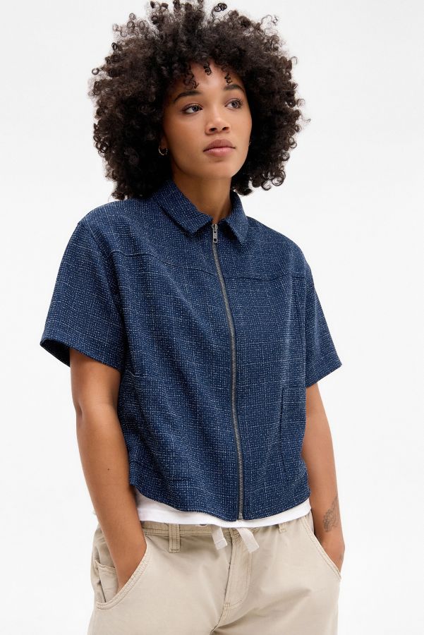 Vista diapositiva: 3: Archive At UO Blue Zip-Through Shirt