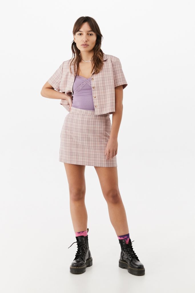 Urban Outfitters Archive Pink Checked Short-Sleeve Shirt | Urban ...