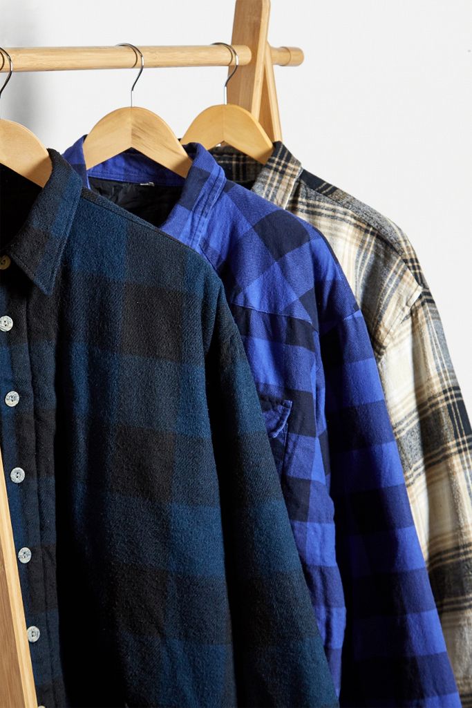 Urban Renewal Vintage Black Check Padded Shirt Jacket Urban Outfitters UK