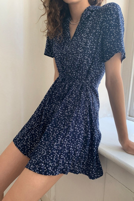 blue floral tea dress