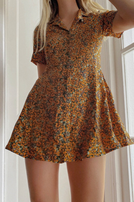 black and orange floral dress