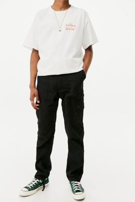 urban outfitters black cargo trousers