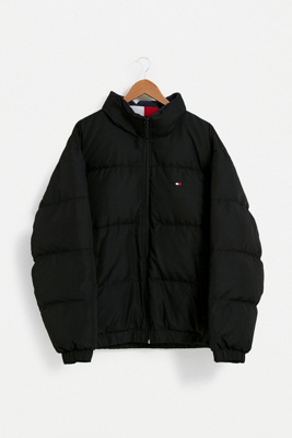 tommy puffer jacket black