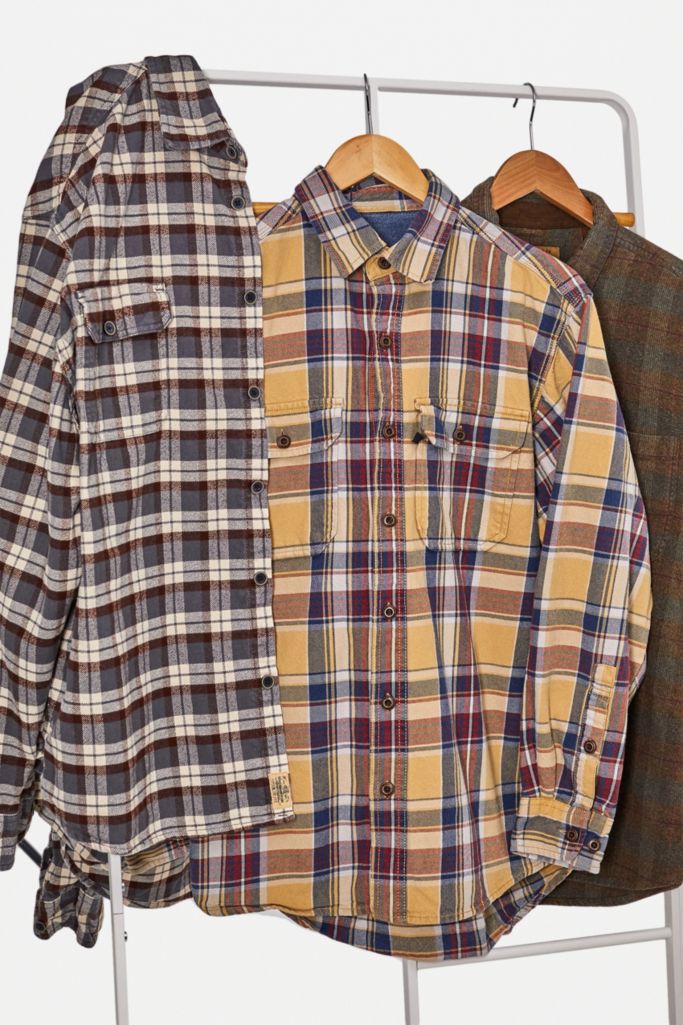 Urban Renewal Vintage Brown Flannel Shirt Urban Outfitters UK