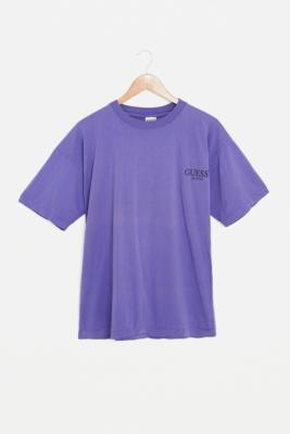 guess t shirt purple