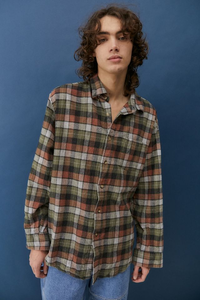 Urban Renewal Vintage Green Flannel Shirt | Urban Outfitters UK
