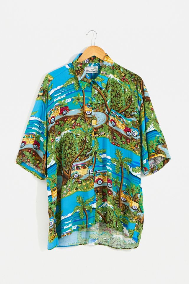 Urban Renewal Vintage Green Hawaiian Shirt Urban Outfitters UK