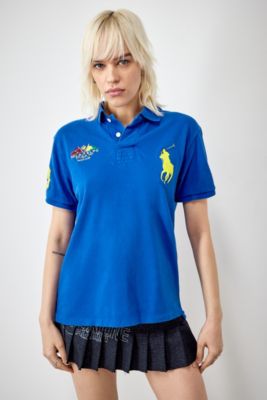 Urban Renewal Polo de diseño azul vintage