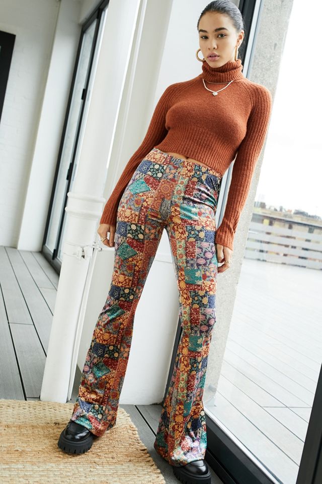 Urban Outfitters Archive Patchwork Tapestry Flare Trousers Urban