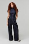 Thumbnail View 2: Archive At UO Navy Matilda Pleated Trousers