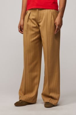 Pantalons à pinces taille basse UO Camel Ash