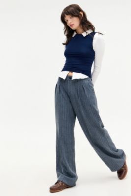 Archive at UO Grey & Blue Ash Low Rise Pinstripe Trousers