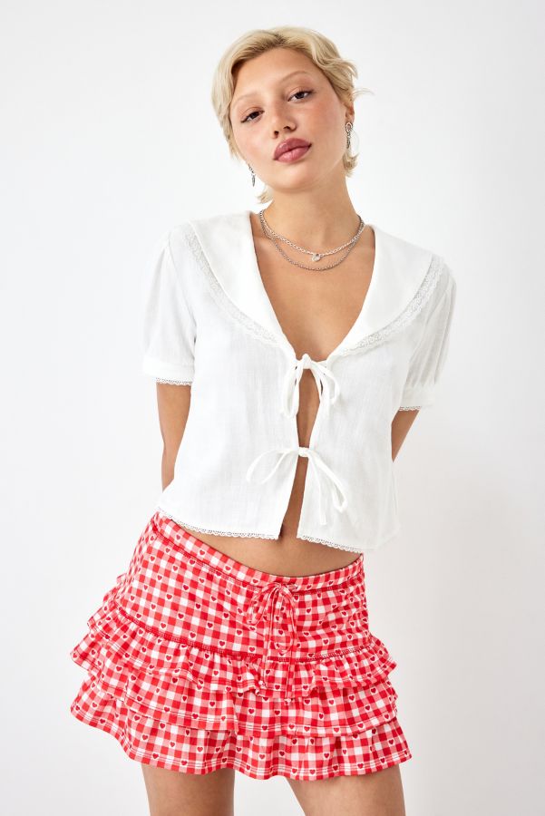 Vista de diapositivas: 3: Urban Renewal Made From Remnants Heart Gingham Rara Mini Skirt