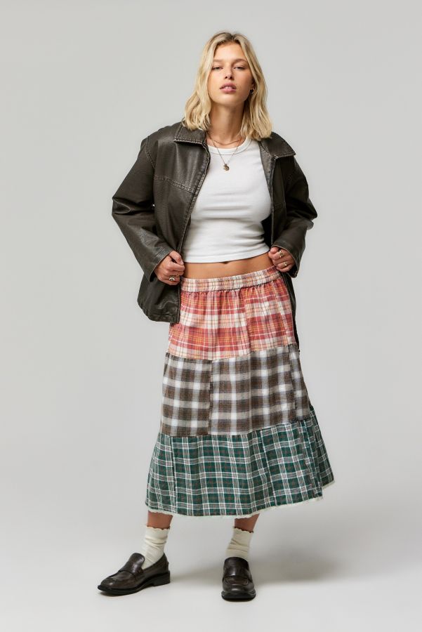 Slide View: 3: Urban Renewal Made From Remnants Patchwork Midi Skirt