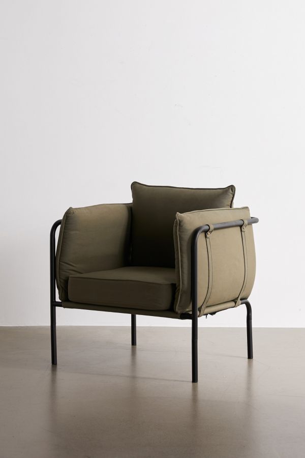 Slide View: 2: Howell Green Canvas Arm Chair