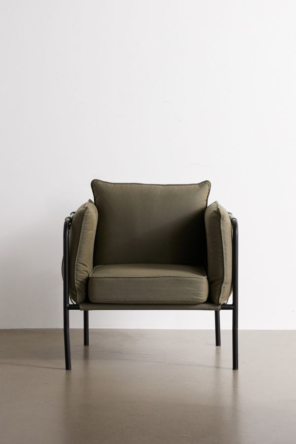 Slide View: 3: Howell Green Canvas Arm Chair