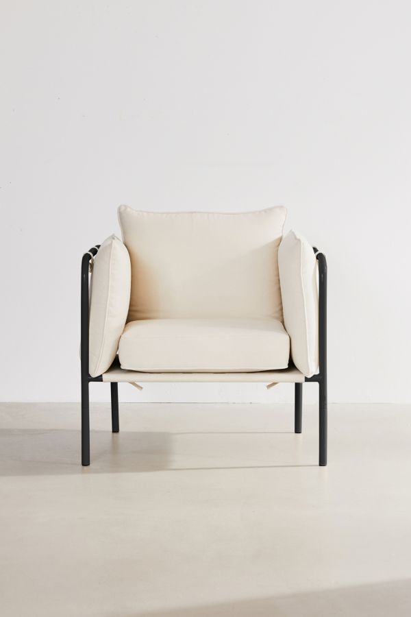 Slide View: 2: Howell Cream Canvas Arm Chair