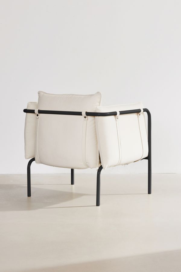 Slide View: 3: Howell Cream Canvas Arm Chair