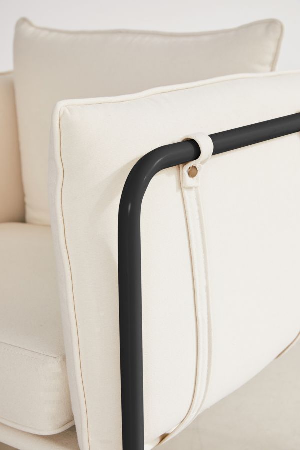 Slide View: 4: Howell Cream Canvas Arm Chair