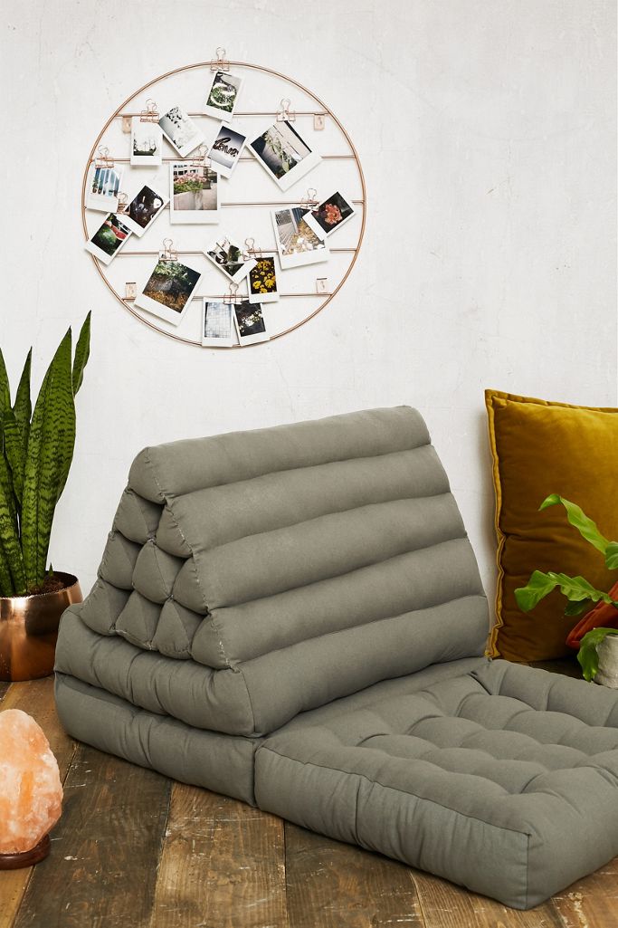 Convertible Grey Triangle Floor Cushion Urban Outfitters UK