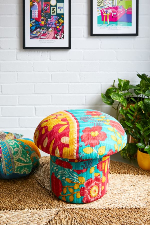 Slide View: 1: Kantha Mushroom Stool 