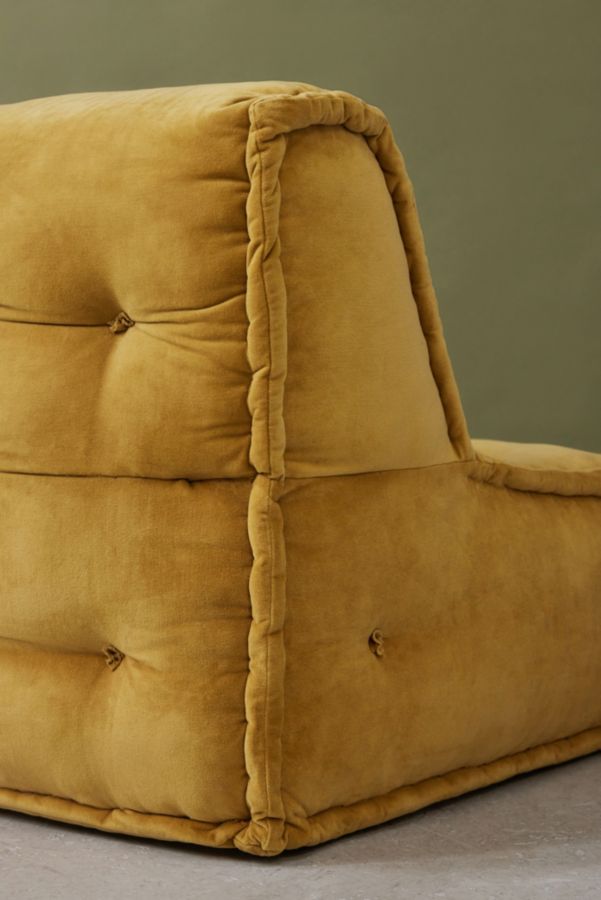 Slide View: 5: Reema Mustard Velvet Floor Cushion 