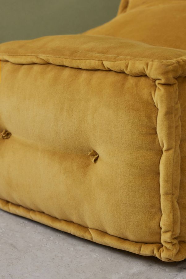 Slide View: 6: Reema Mustard Velvet Floor Cushion 