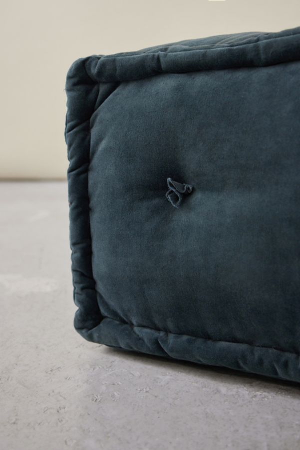 Slide View: 5: Reema Charcoal Velvet Floor Cushion 