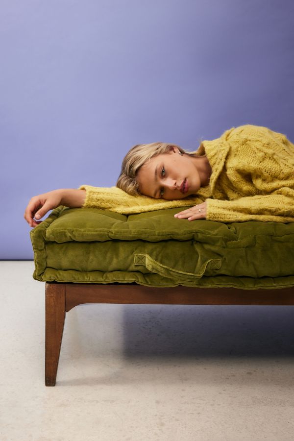 Slide View: 1: Rohini Dark Green Velvet Daybed Cushion