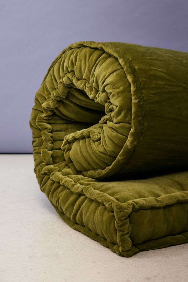 Slide View: 2: Rohini Dark Green Velvet Daybed Cushion