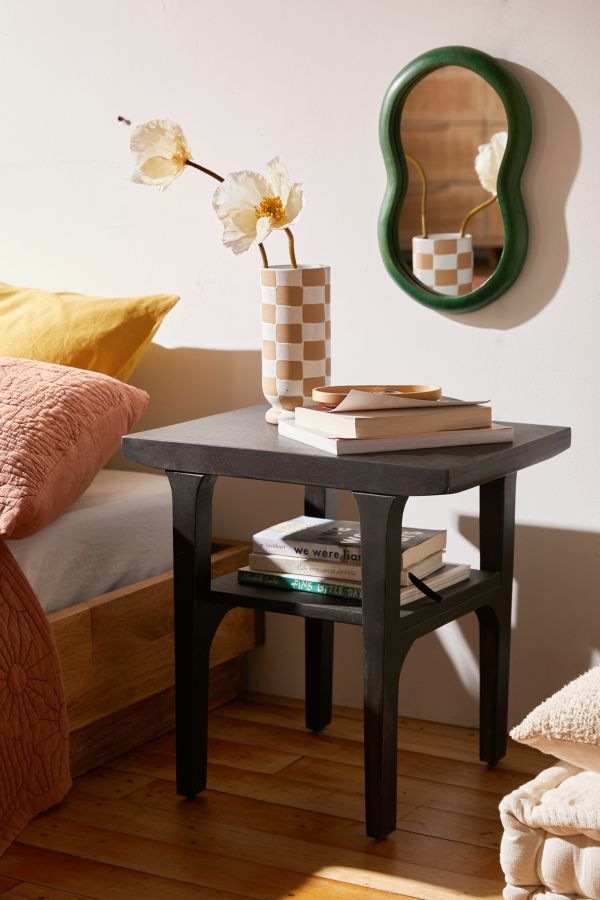 Slide View: 1: Wyatt Black Bedside Table 