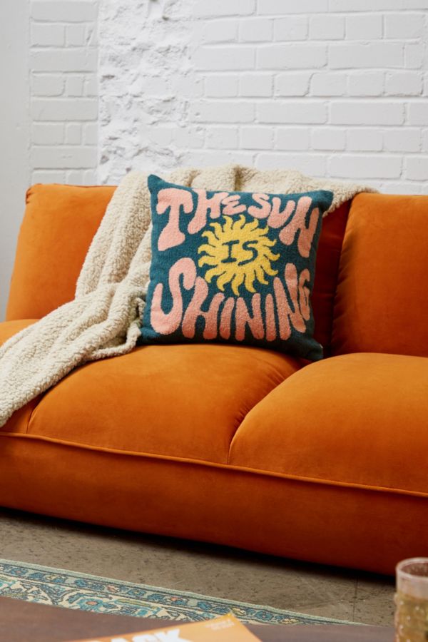 Slide View: 3: Theo Orange Velvet XL Sofa Bed