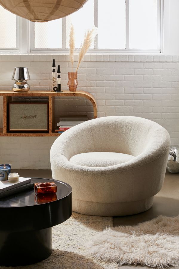 Slide View: 1: Helios Cream Swivel Chair