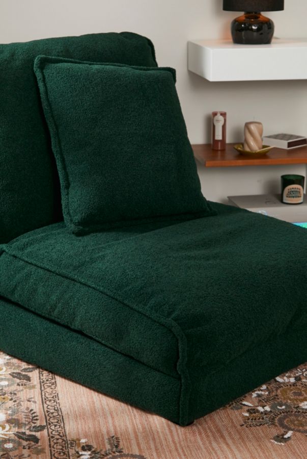 Slide View: 2: Keoni Green Boucle Single Sofa Bed