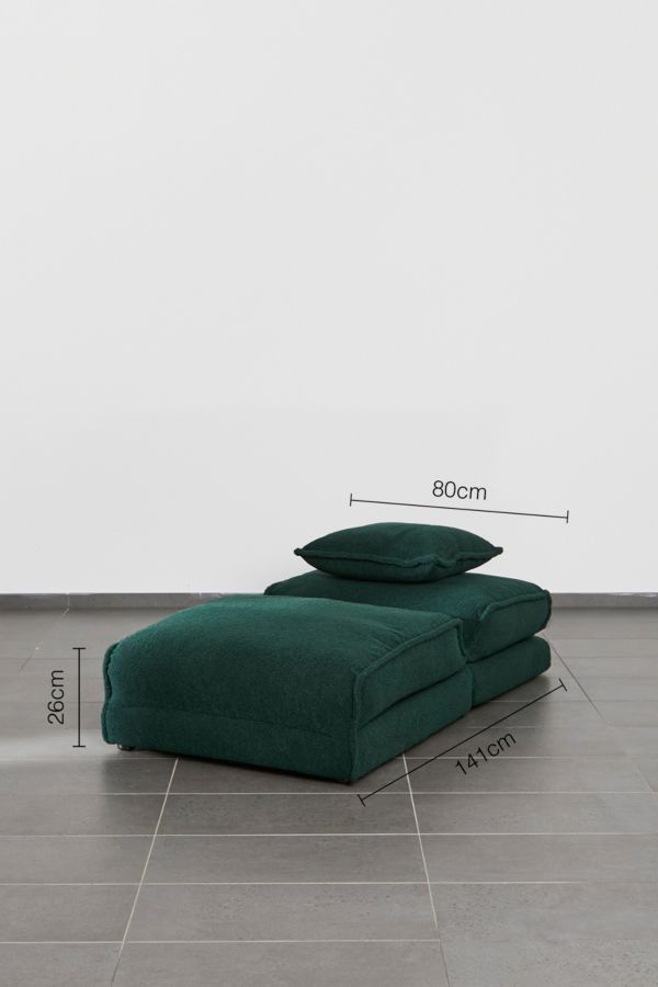 Slide View: 5: Keoni Green Boucle Single Sofa Bed