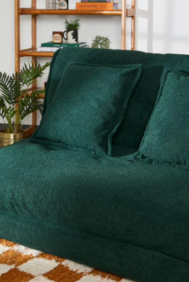 Slide View: 2: Keoni Green Boucle Two-Seater Sofa Bed