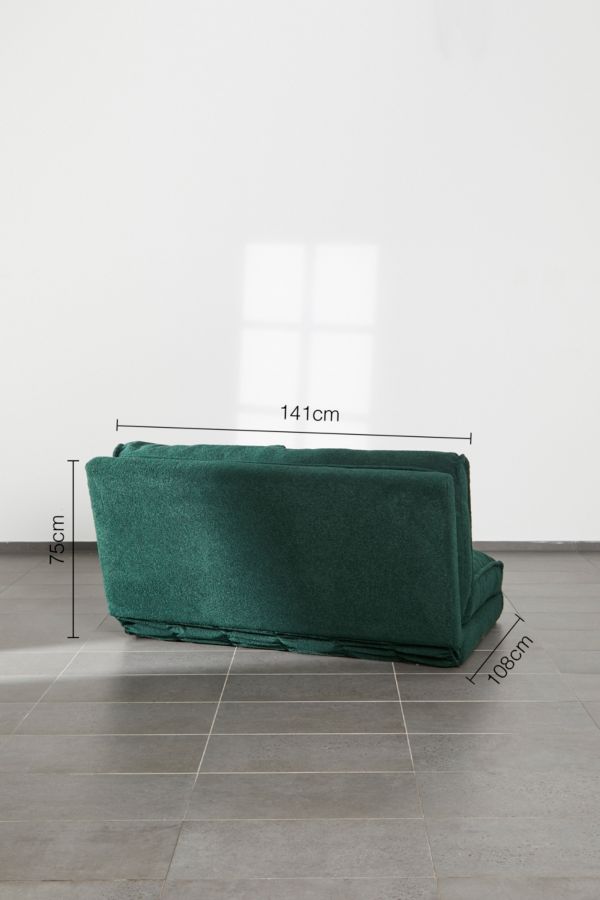 Slide View: 4: Keoni Green Boucle Two-Seater Sofa Bed