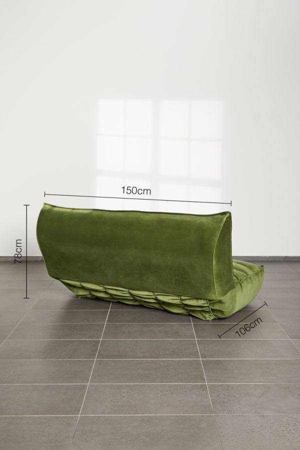 Slide View: 4: Greta Green Two-Seater Velvet Sofa Bed 