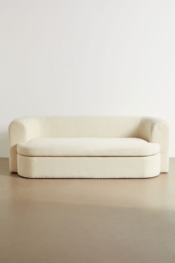 Slide View: 2: Armand Off-White Three-Seater Storage Sofa