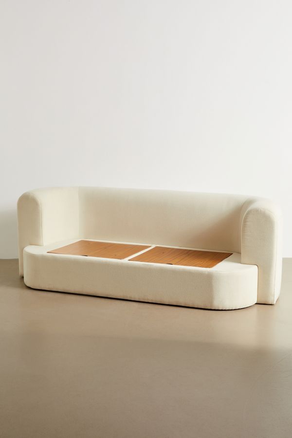 Slide View: 3: Armand Off-White Three-Seater Storage Sofa