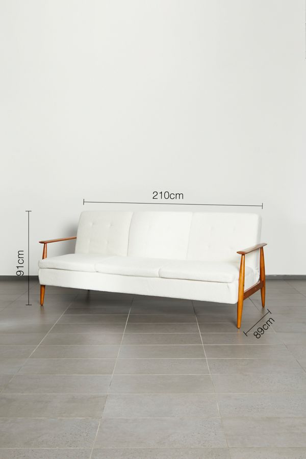 Slide View: 4: Cynthia Boucle Three-Seater Sofa Bed