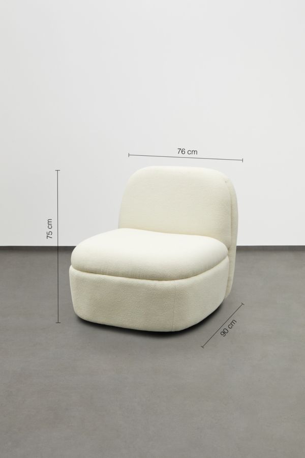 Slide View: 4: Reine Off-White Bubble Chair 