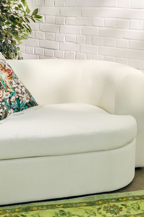 Slide View: 2: Armand White Two-Seater Storage Sofa