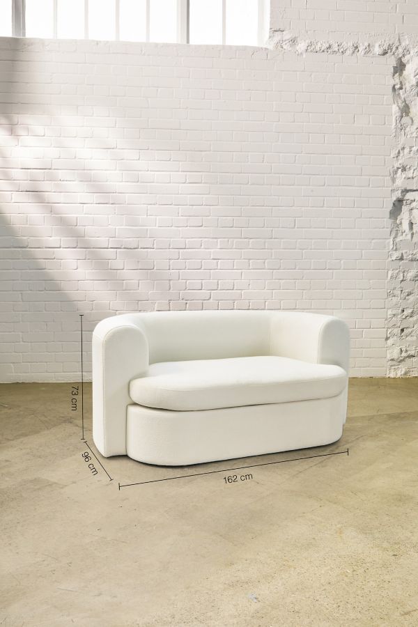 Slide View: 5: Armand White Two-Seater Storage Sofa