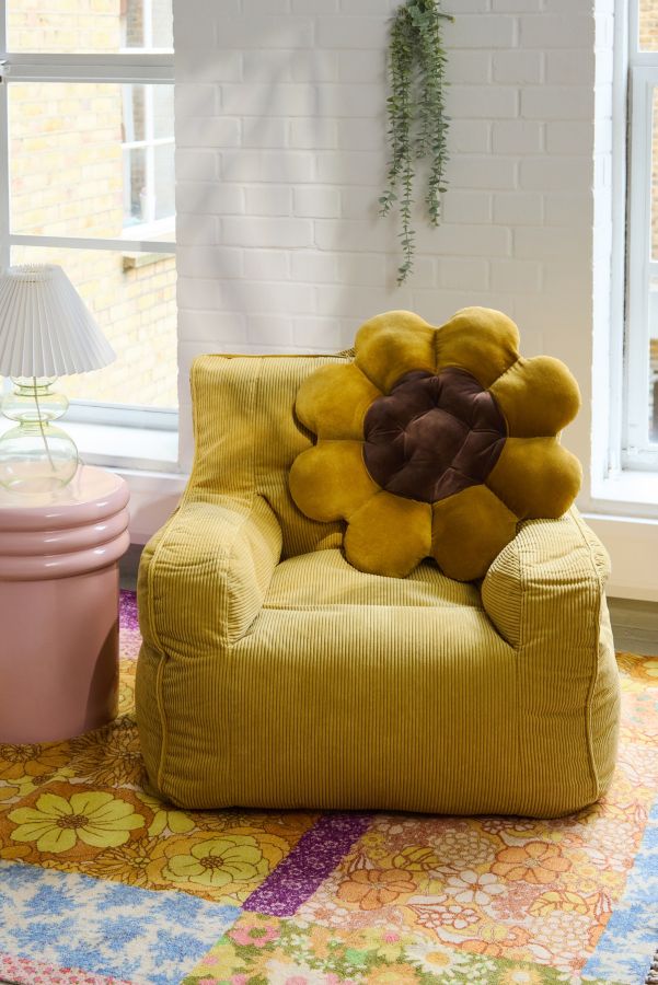 Slide View: 1: Mustard Cord Bean Bag